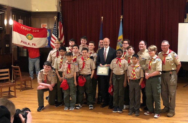 PA Governor and Troop 334