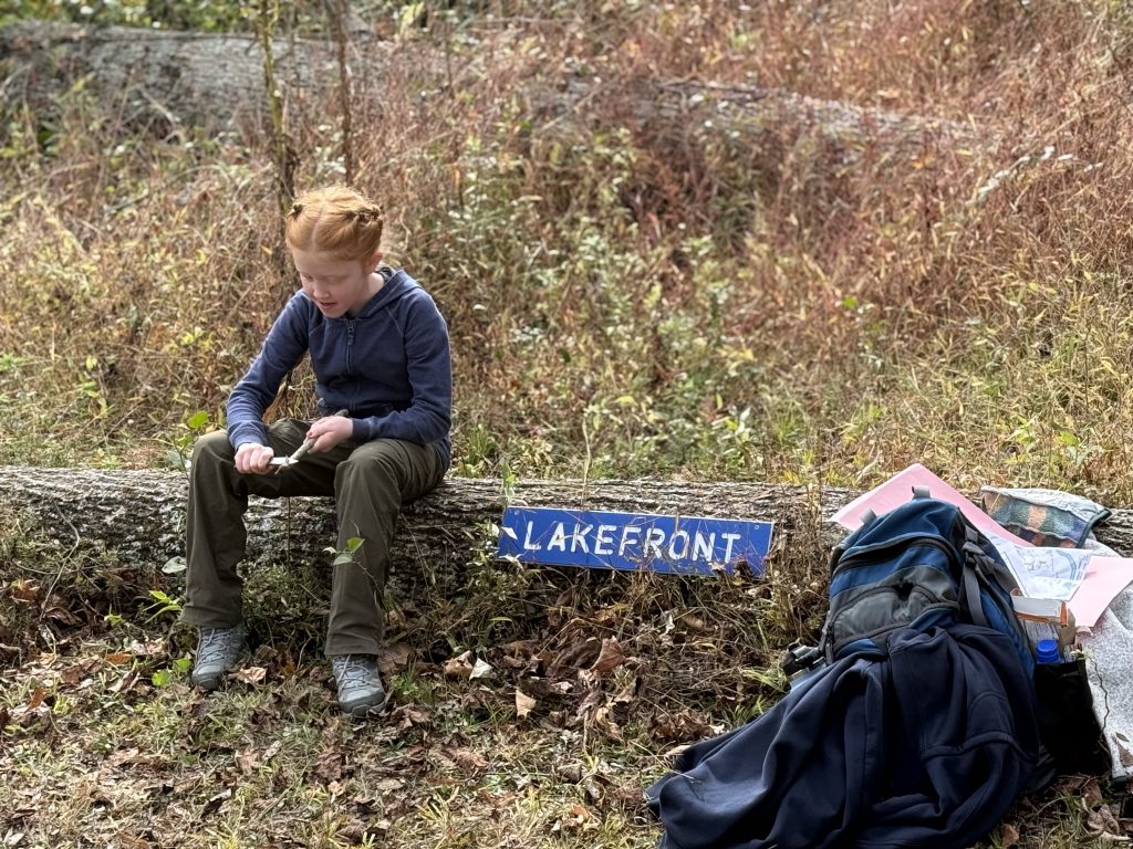 Whittling by the lake - Scouting 334 Whittling by the lake