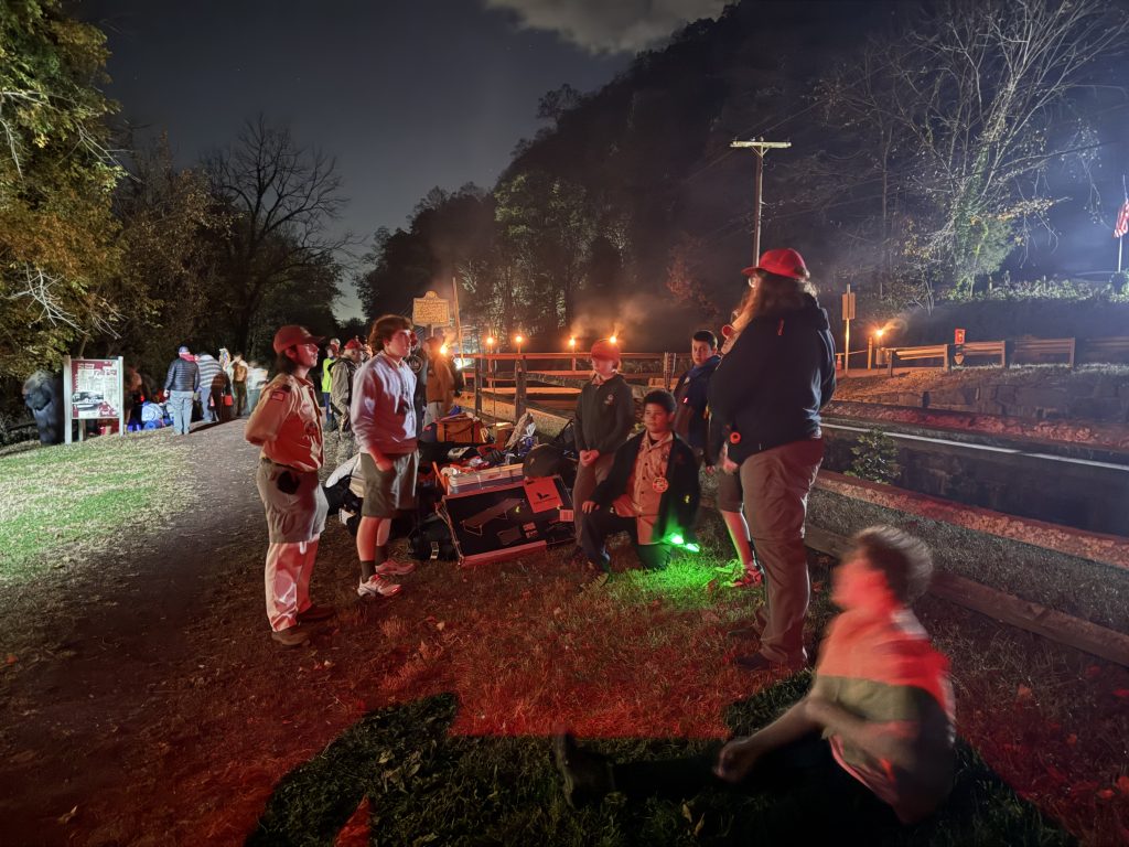 Staged and ready to haul down the cliff side to the boat.